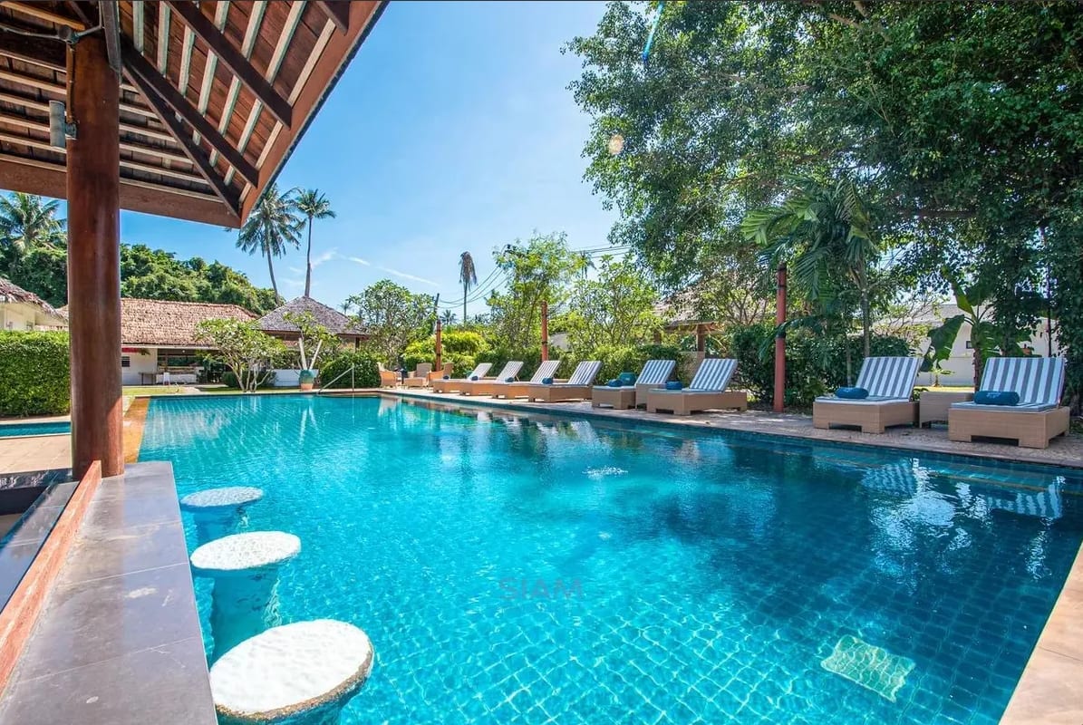 Piscine familiale à Lamai, Koh Samui, adaptée aux cours de natation pour enfants