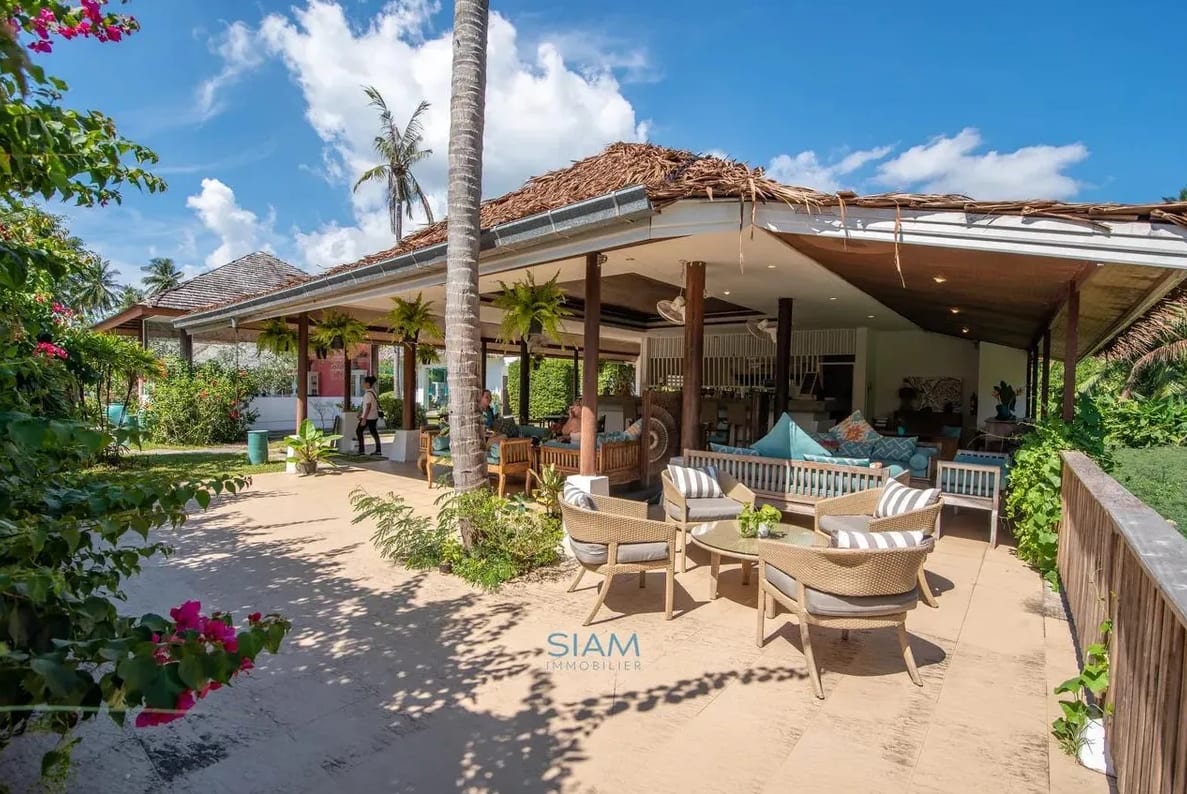 Healthy lunch served beside the pool in Lamai, Koh Samui